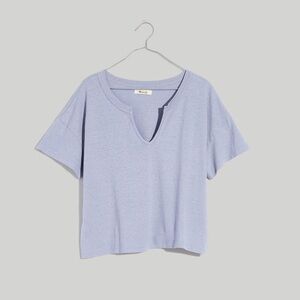 Madewell Hemp-Cotton Split-Neck Crop Tee